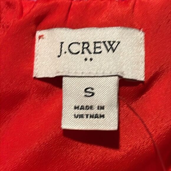 J Crew Factory NWT Smocked High Neck Top Size S in Bright Cerise Soft Azal - Picture 7 of 9